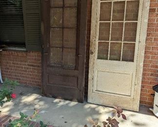 There's a number of architectural salvaged pieces. These stores are awesome. The glass panel removes in a screen can be inserted for the summer.