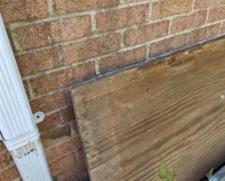 Okay this is just amazing. This is a 22-in by 13 ft heart pine quarter sawn plank that we found. Imperfect condition. No termite or carpenter bee damage. It is a table in itself.