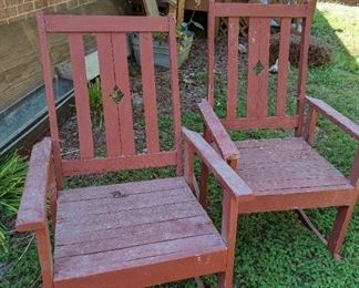 These came out of the rafters. They are such charming red chairs with your original paint.