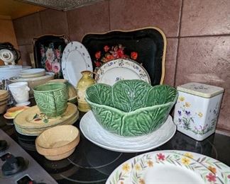 Clean and crisp. White and green a great way to brighten up a dark hutch.