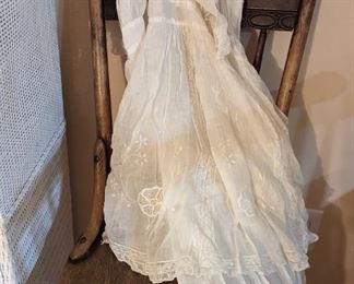 Antique turn of the Century dress. It's kind of amazing how small the waist is. Today it would fit a child.