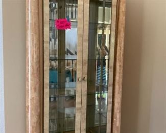 Stone display cabinet, possibly MAITLAND SMITH, also lights up $100