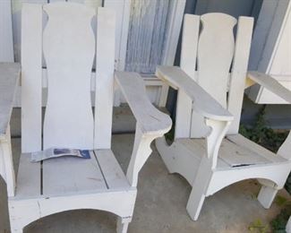 Antique wooden outside chairs