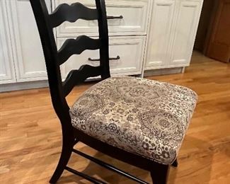 (4) wood side chairs with upholstered seat 21"W x 41"H - $45 each     Call or text Joanne at 708-890-4890 to view and purchase!