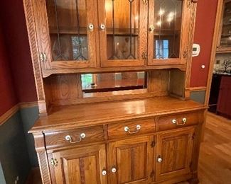 Lighted china cabinet 56"W x 19"D x 75"H - $250    Call or text Joanne at 708-890-4890 to view and purchase!