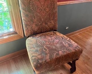 (4) upholstered side chairs 24"W x 45"H with an 19" seat height - $60 each      Call or text Joanne at 708-890-4890 to view and purchase!