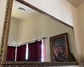 Large Gold Framed Mirror Over 60 years old and out of an old 2-Story Encanto Home 
