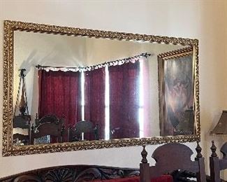 Large Gold Framed Mirror, Art
