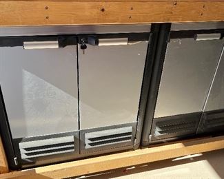 Metal Cabinets Built into Custom Workbench  on Castors