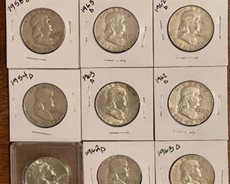 Franklin SILVER Half Dollars