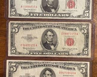 Red Seal $5 Bills / Notes