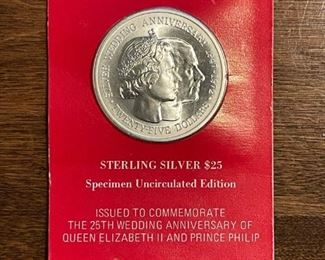 1972 Sterling Silver Royal Wedding Commemorative Coin