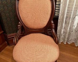 Hand Carved Figural Mahogany Chair