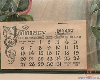 1907 Gilliam Exchange Bank Framed Calendar