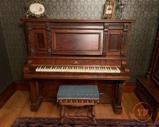 Early 1900's Carved Case / Art Case Reed & Sons Upright Piano