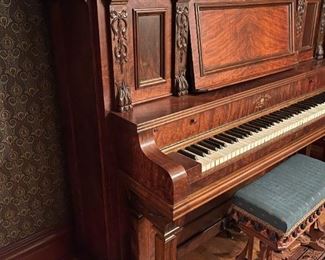Early 1900's Carved Case / Art Case Reed & Sons Upright Piano