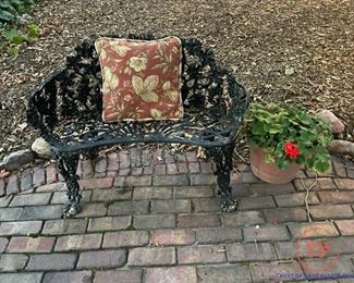 Outdoor Wrought Iron Garden Bench