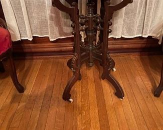 Hand Carved Stick and Ball Side Table