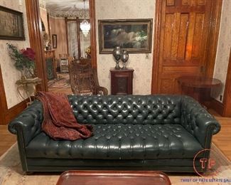 Leather Tufted - Rolled Arm Sofa