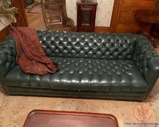 Leather Tufted - Rolled Arm Sofa