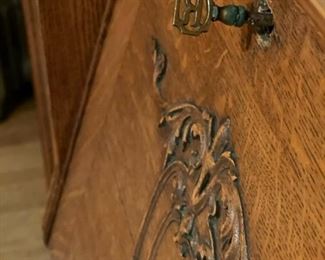 Antique Display Cabinet with Secretary Desk