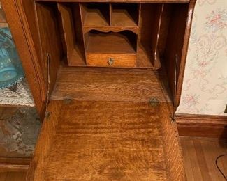 Antique Display Cabinet with Secretary Desk