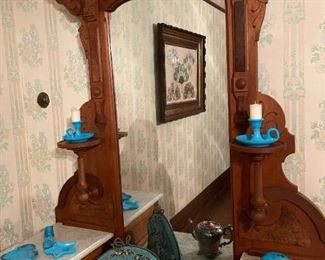 Antique Large Victorian Dresser with Marble Top