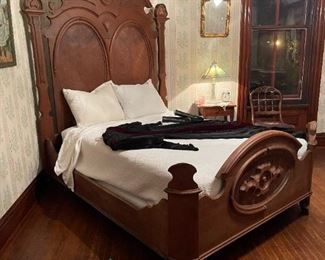 Victorian Hand Carved Bed