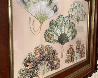 Framed Collection of Early 1900's Advertising Hand Fans