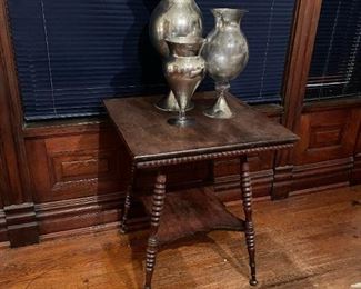 Antique Walnut Square Side Table