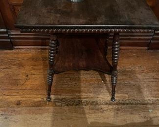 Antique Walnut Square Side Table