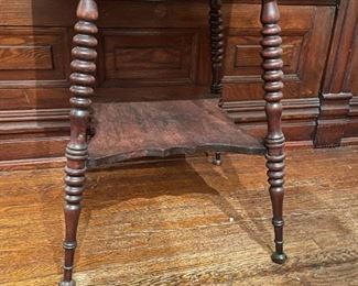 Antique Walnut Square Side Table
