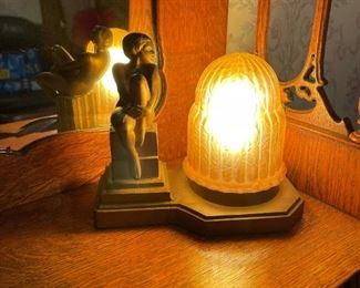Art Deco Figural Accent Lamp