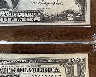 STAR NOTES - $2 Red Seal and $1 Silver Certificate