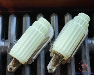 Art Deco Wall Sconces with Original Shades