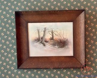 Original Watercolor in Primitive Wood Frame