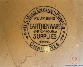 Antique Earthenware Sink Stamped "OMAHA NEB"
