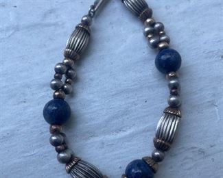 Cartier 14k, sterling, and Lapis bracelet 