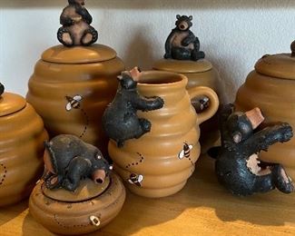 Honour Honey Bear Canister Set, Timer, Pitcher and Tool Caddy