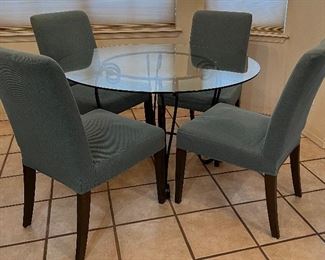Dining Set: Glass Top Table w 4 Chairs