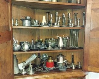 Antique Pewter - mostly from Woodbury Pewters
Glass dinnerware 
