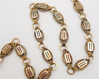 Antique Victorian 1870s/80s Ornate Gold GF Link 17" Necklace