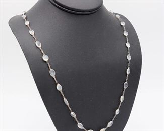 Antique Sterling Silver Moonstone Necklace