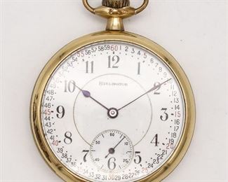 Antique Burlington Watch Co 21J Double Roller RR Railroad Pocket Watch