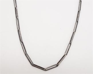 Vintage Denmark 925S Sterling Silver Mid Century Modern Link Necklace