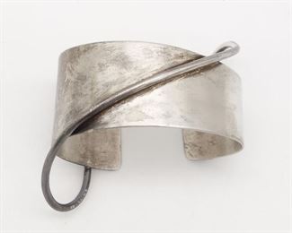 Vintage MCM Otto Robert Bade ORB Sterling Silver Cuff Bracelet