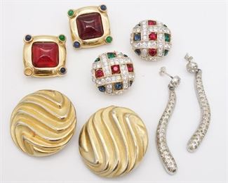 Vintage Lot of 4 Earrings incl Gripoix PEP Replica Italy