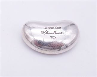 Vintage Tiffany Elsa Peretti Designer Sterling Silver Bean Necklace Pendant