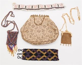 Vintage Purses and Beadwork incl Bracelet, Necklace, Coin Purse