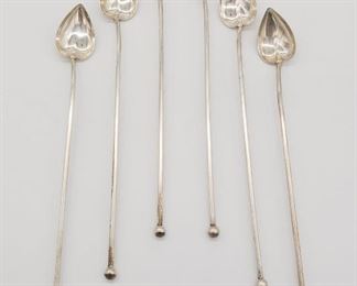 Vintage Watson Co Sterling Silver Mint Julep Straw Spoons